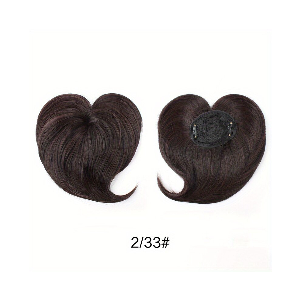 Unisex Multicoloured Heat Resistant Synthetic Hair Topper With Bangs Long Lasting Clip In Silk Hair Pieces For A Natural Look