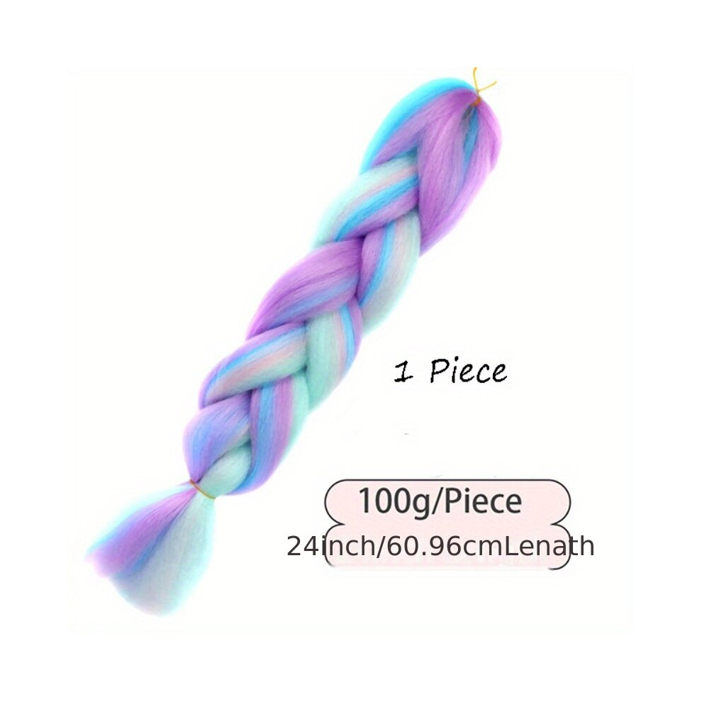 Fanshion 60 Braid Ponytail Crochet Hair Extension Ombre Candy For Women Afro Style Fashionable For Daily Use Party Cosplay