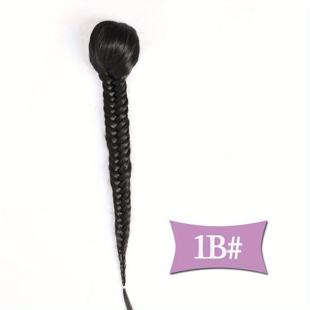 Unisex Multicoloured 45 72 Cm Fishbone Ponytail Extensions Women Hairpieces Synthetic Ponytail Natural Fishtail Braids Ponytail Drawstring Ponytail