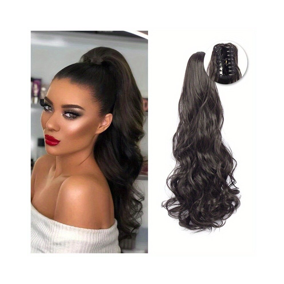 Long Wavy Ponytail Extensions Claw Clip In Hair Extensions Synthetic Hear Resistant Hair Extensions