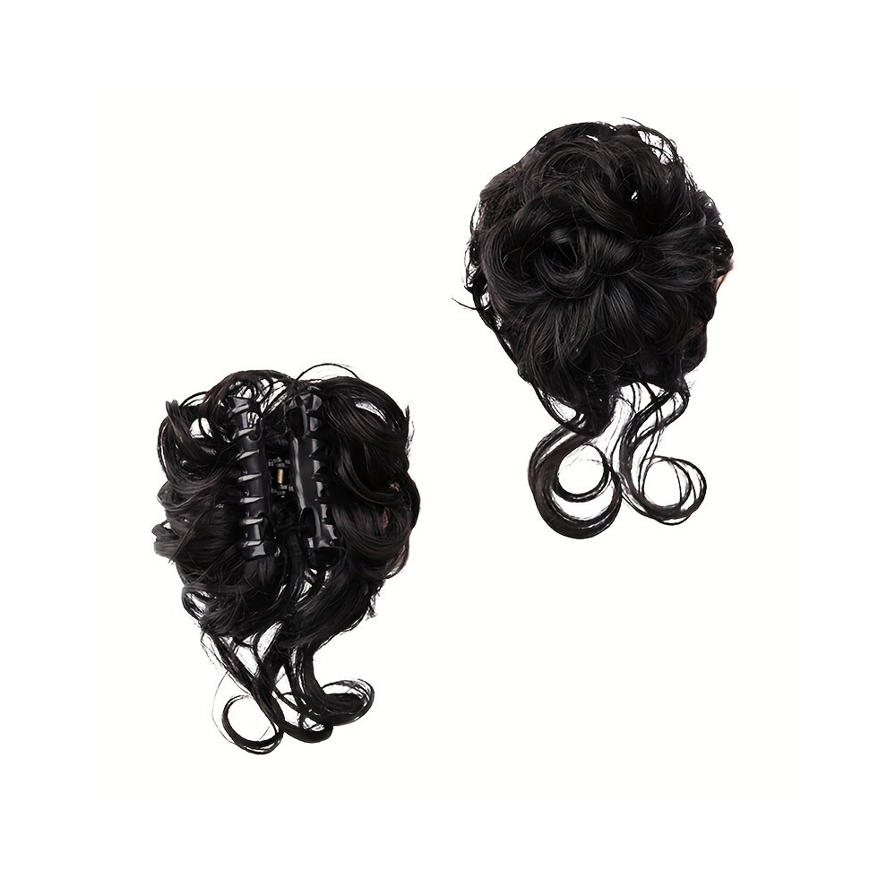 Claw Messy Donut Hair Buns Updo Chignon Synthetic Clip In Hair Extensions Natural Looking For Daily Use