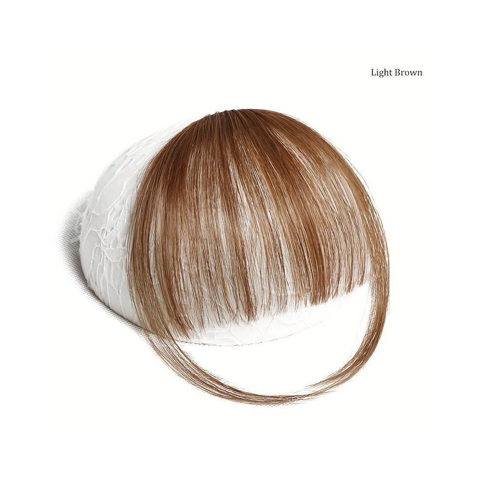 Unisex Multicoloured Clip In Bangs Human Hair Bangs Hair Clip On Wispy Bangs Fringe With Temples Hairpieces For Women Clip On Air Bangs Flat Neat Bangs Hair Extension For