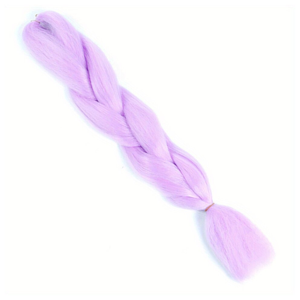 Unisex Multicoloured Synthetic Braided Ponytail Rainbow Crochet Braids Hair Extension Jumbo Box Braid Hair For Women Girl Diy Hairstyle Purple