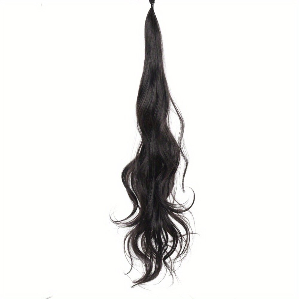 81 28 Cm Flexible Wrap Around Ponytail Hair Extensions Long Wavy Curly Synthetic Ponytail Extensions Long Ponytails Hairpieces For Women For Daily Use