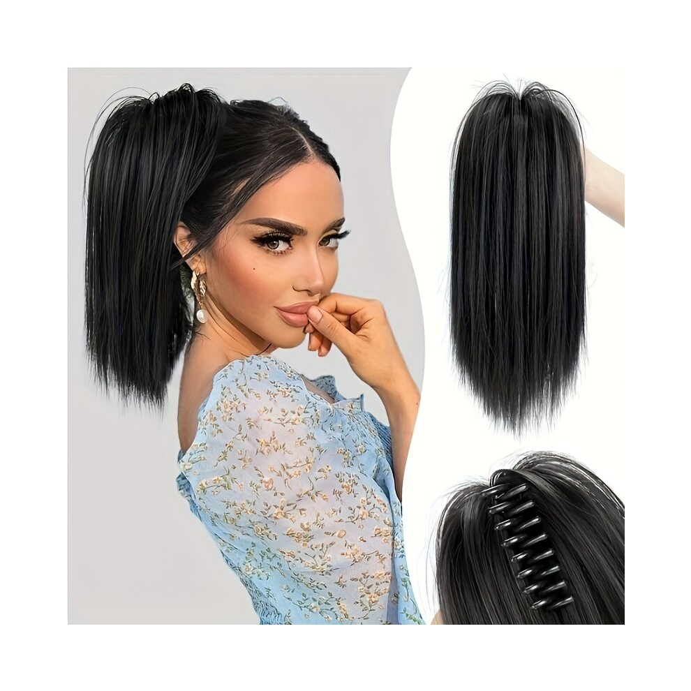 1pc Messy Bun Hair Piece Claw Clip Hair Bun Wavy Straight Hair Bun Extensions Tousled Updo Hair Buns Claw Clip Ponytail Hairpieces Synthetic Wig For W
