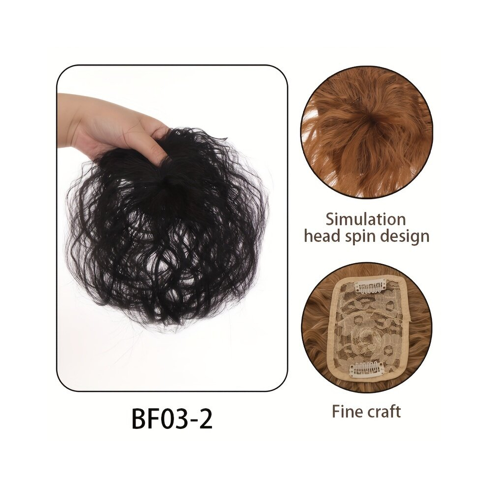 Unisex Multicoloured Short Fluffy Wavy Curly Hair Toppers Synthetic Hair Toupee Hair Piece Topper Hairpiece Cover Hair And Increase Hair Volume On The Top Of The Head Natu