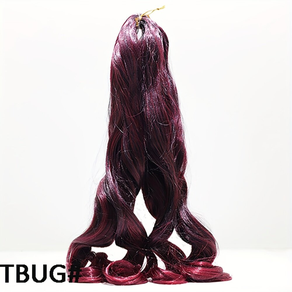 French Curl Crochet Braid Wave Synthetic Hair Extensions Pre Stretched Bouncy Braiding Hair 55 88 Cm 1B 27 613 350 BUG