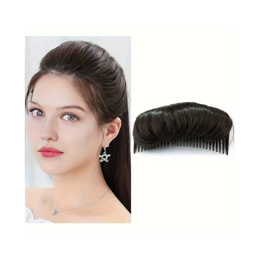 Unisex Black Invisible Fluffy Hair Pad Hair Base Bump Fluffy Hair Pad Styling Insert Tool Hair Bun Invisible False Hair Clip Comb