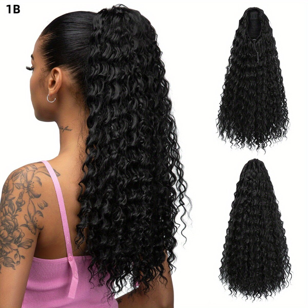 Kinky Curly Drawstring Ponytail Extension For Women 55 88 Cm Synthetic Clip In Afro Wavy Ponytail Wine Red Extenison