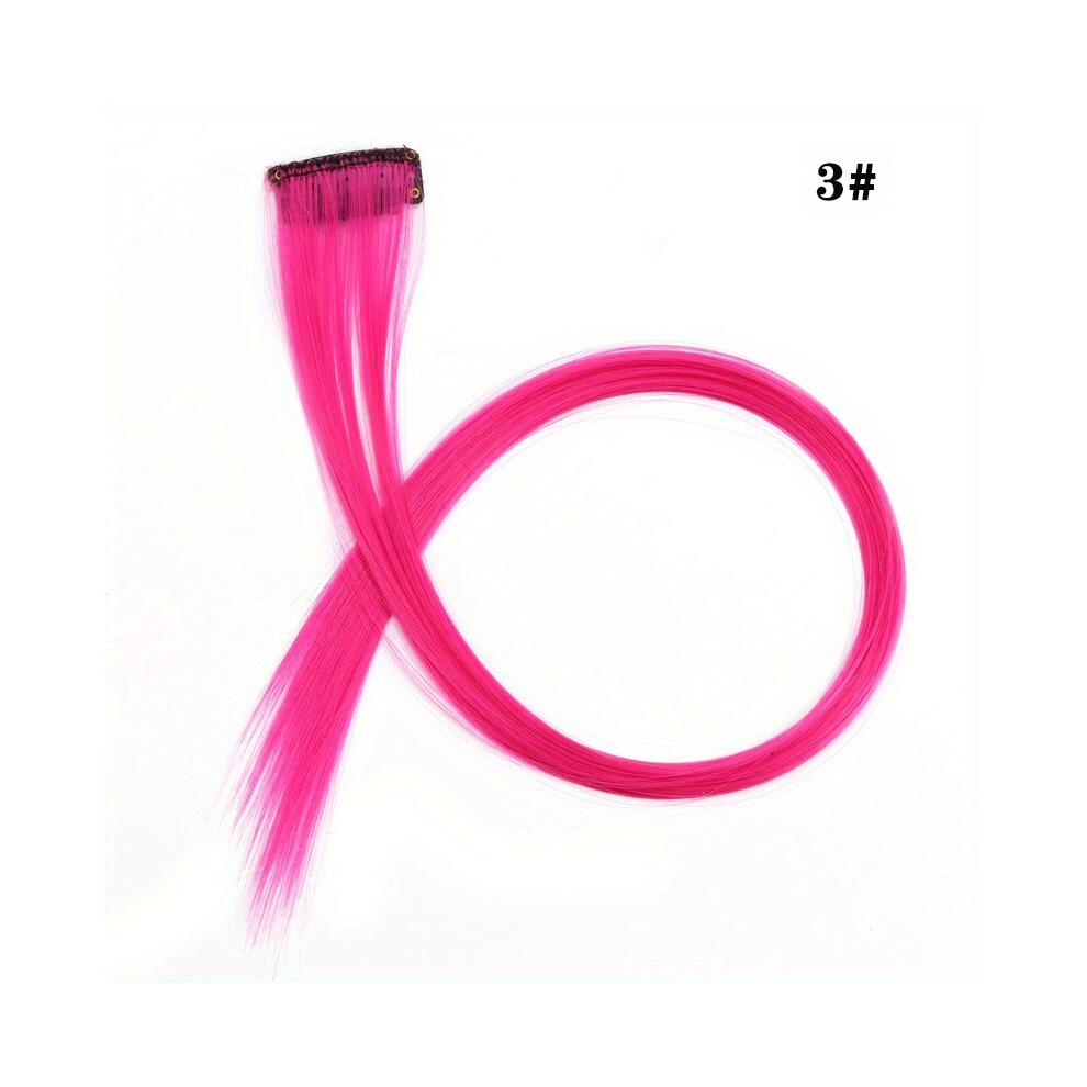 Rainbow Long Straight Synthetic Hairpieces Colored Clip In Hair Extensions For Girls 55 For Women Party Favor Highlights Colorful Hair Accessories