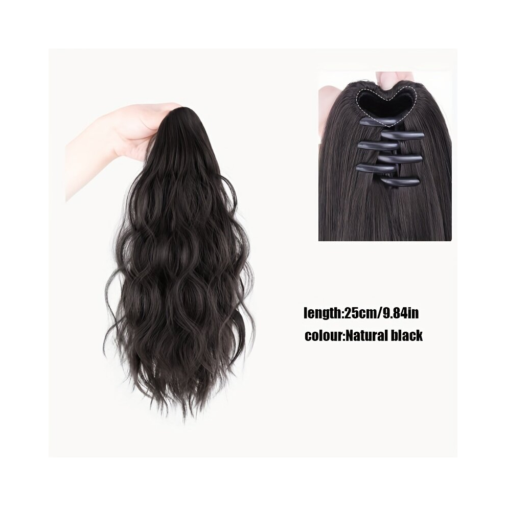 Unisex Multicoloured Claw Ponytail Short Curly Wavy Ponytail Extensions Synthetic Clip In Hair Extensions Natural Looking For Daily Use