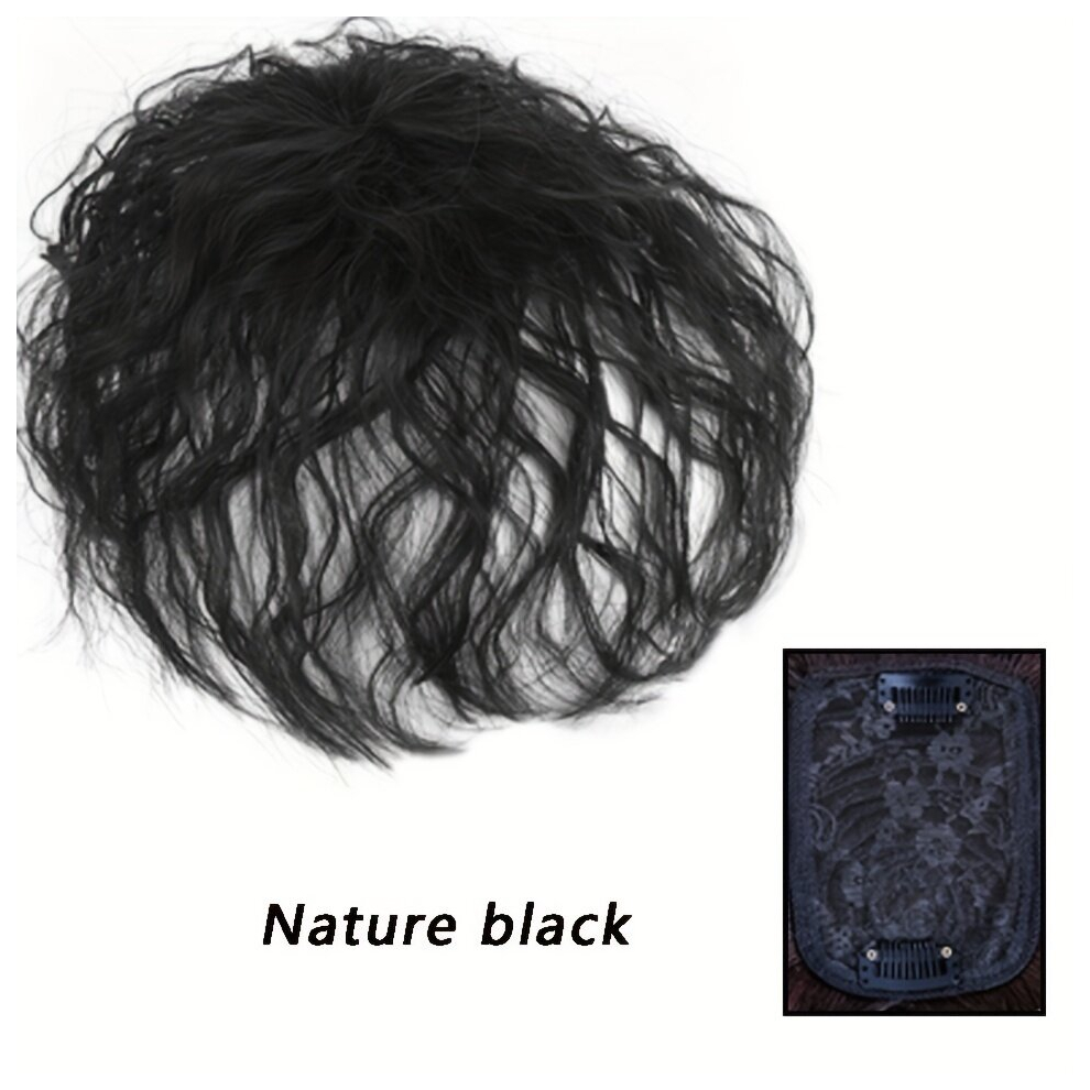 Unisex Multicoloured Topper Synthetic Fiber Corn Curly Hair Pieces Fluffy Hairpiece Clip In Hair Extensions Hairpieces Natural Brown Synthetic Hair Piece For Women