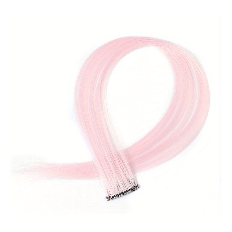 5Pcs Package 50 Long Straight Colorful Hair Extensions Clip In Highlight Rainbow Hair Streak Y2K Synthetic Party Hightlight Hair Strands On Clips