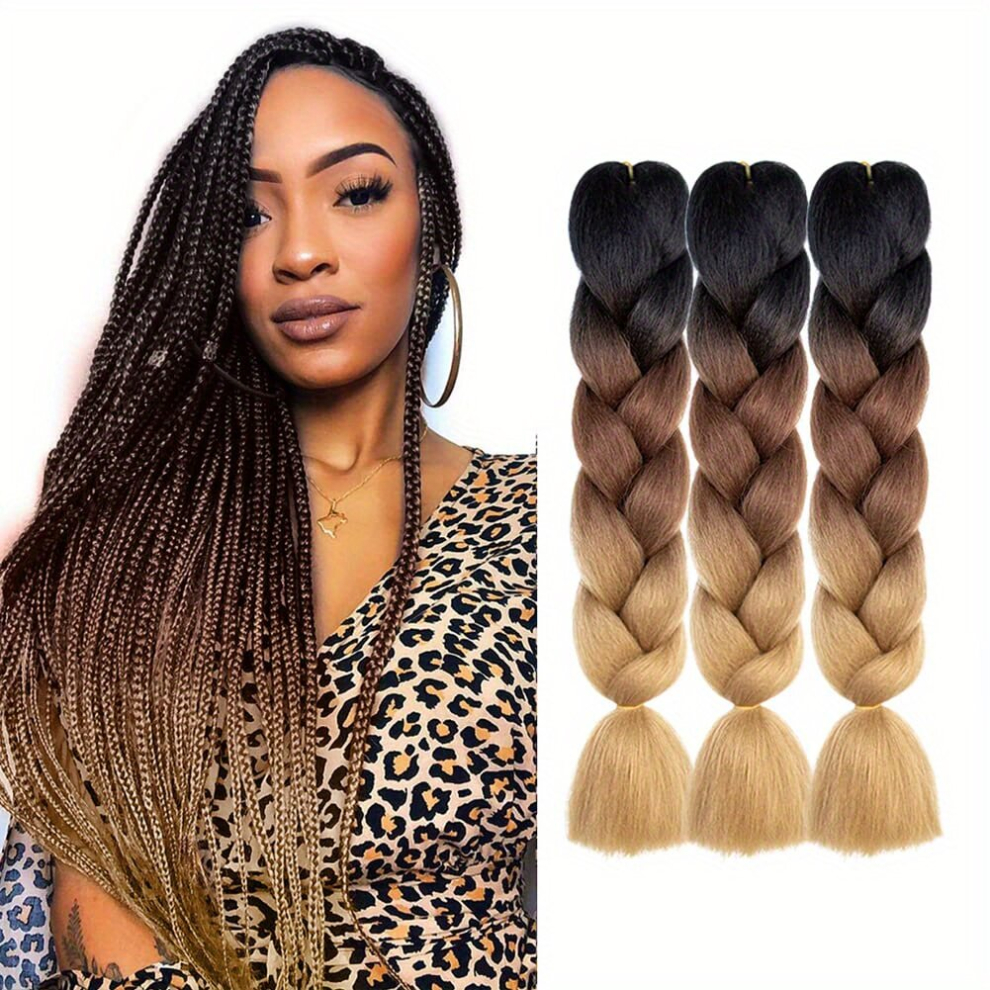 Jumbo Braiding Hair Extensions 60 96 Cm 3 Packs Synthetic High Temperature Colorful Jumbo Braiding Hair Extension Twist Crochet Braids Hair For Women