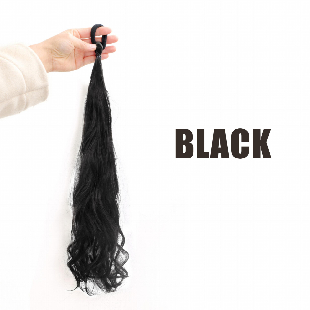 Ponytail With Elastic Hair Rope Long Curly Wavy Ponytail Extensions Synthetic Hair Extensions Natural Looking For Daily Use