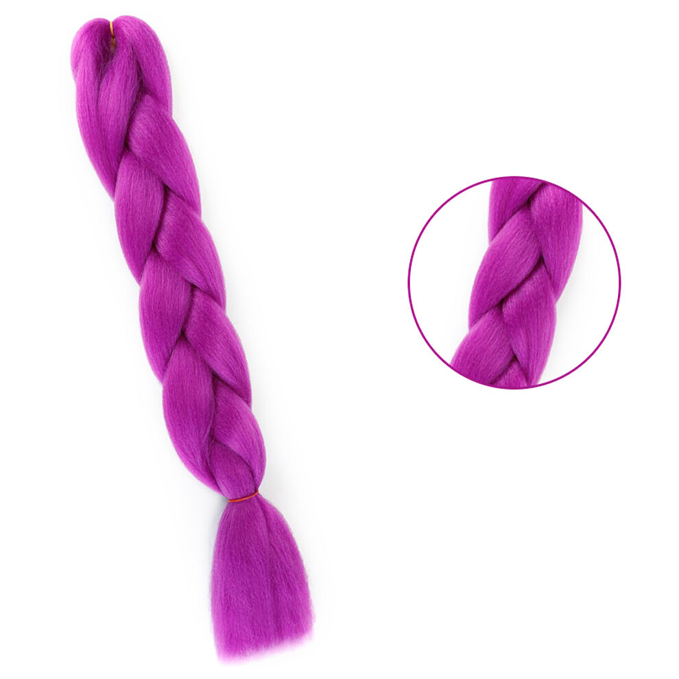 Unisex Multicoloured Synthetic Jumbo Braid Hair Extensions Ombre Braiding Hair Packs Jumbo Braid Hair For Women Diy Hairstyle Purple 24