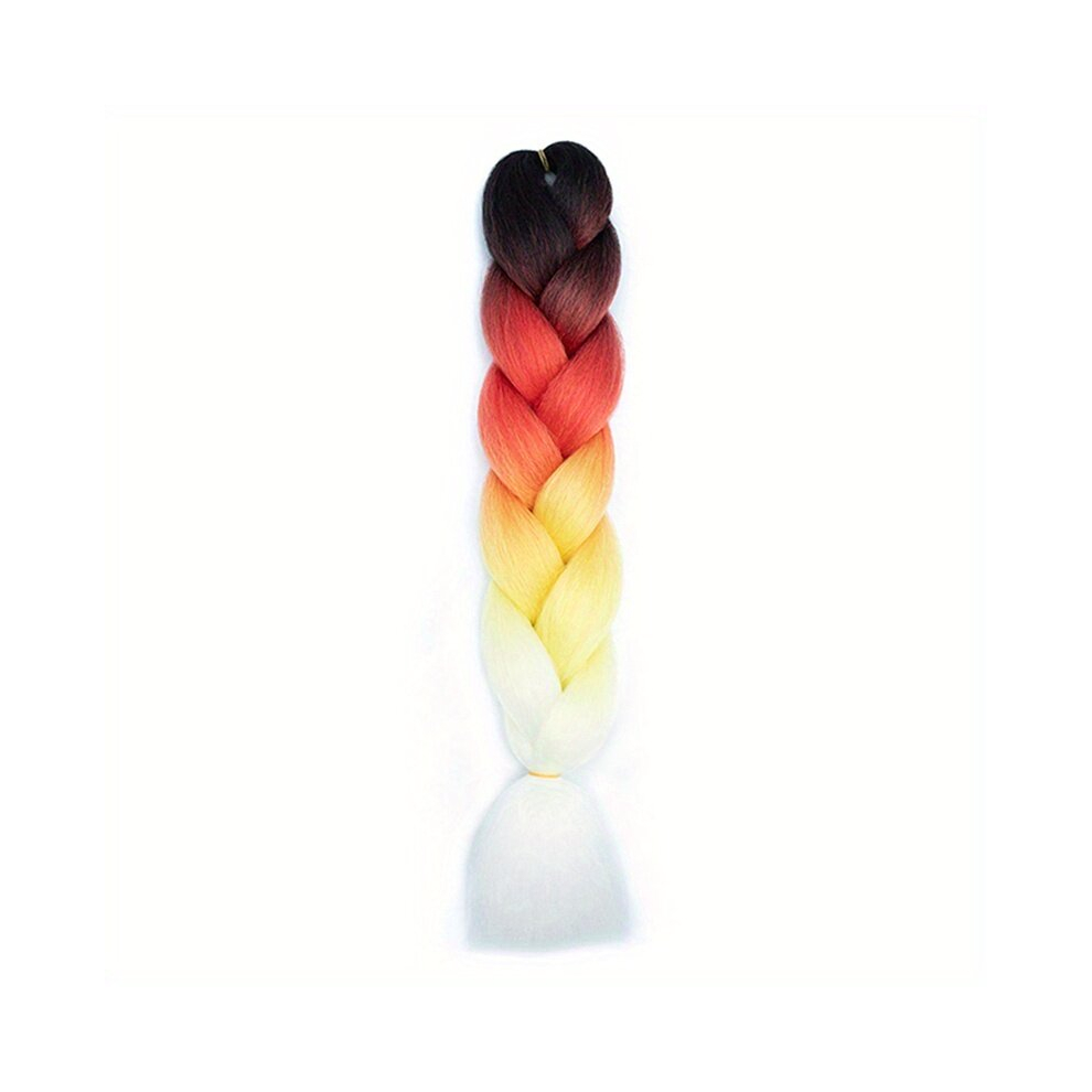 Unisex Multicoloured 60 96 Cm Colorful Jumbo Braiding Extension Synthetic Fiber Long Twist Braids Ponytail Hair Extensions