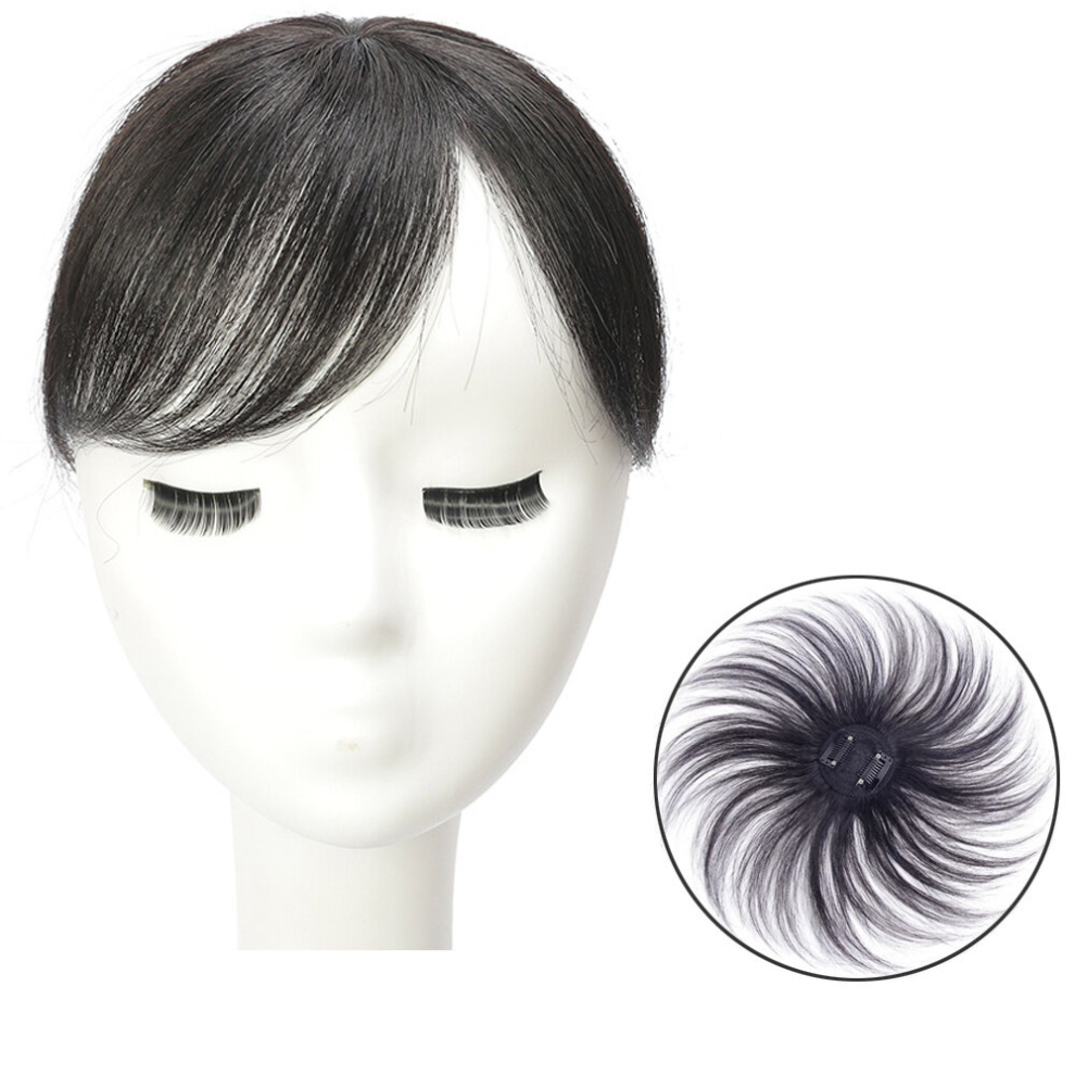 Unisex Multicoloured Topper With Hair Bangs Human Hair Clip In Hair Extensions Natural Looking For Daily Use