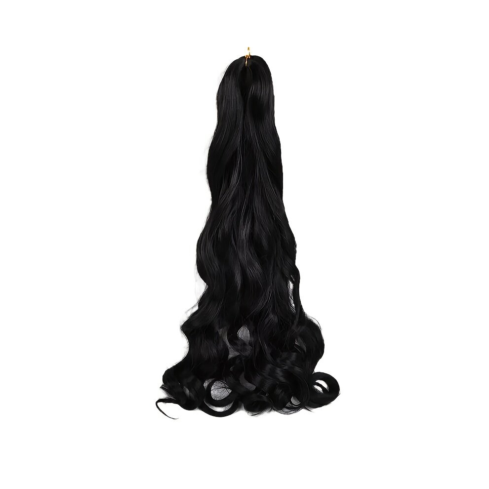 Unisex Multicoloured French Curls Synthetic Wig Loose Wave B Raidin French Curly Crochet Braids 60 96 Cm Braided Hair Crochet Wavy Hair Extensions Synthetic Spiral Curly C