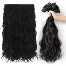 3pcs Set Clip In Curly Wavy Hair Extensions 55 88 Cm Long Brown Hair Extensions Long Wavy Synthetic Hairpieces For Women