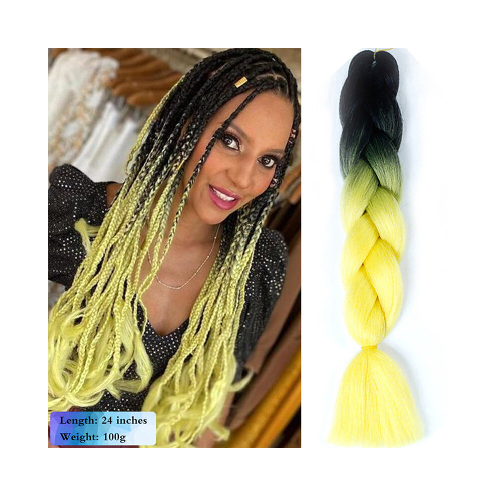 Unisex Multicoloured Pure Ombre Long Synthetic Jumbo Braiding Hair Extension Synthetic Crochet Braids Hair Extension