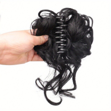 Synthetic Hair Bun Short Curly Synthetic Hair Updo Clip Claw In Messy Curly Wavy Hairpiece For Women Girls 20 32 Cm