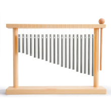 20 Note Chime Table Top Bar Chime Wind Chime 20 Bars Instrument Percussion With Mallet (Silver)