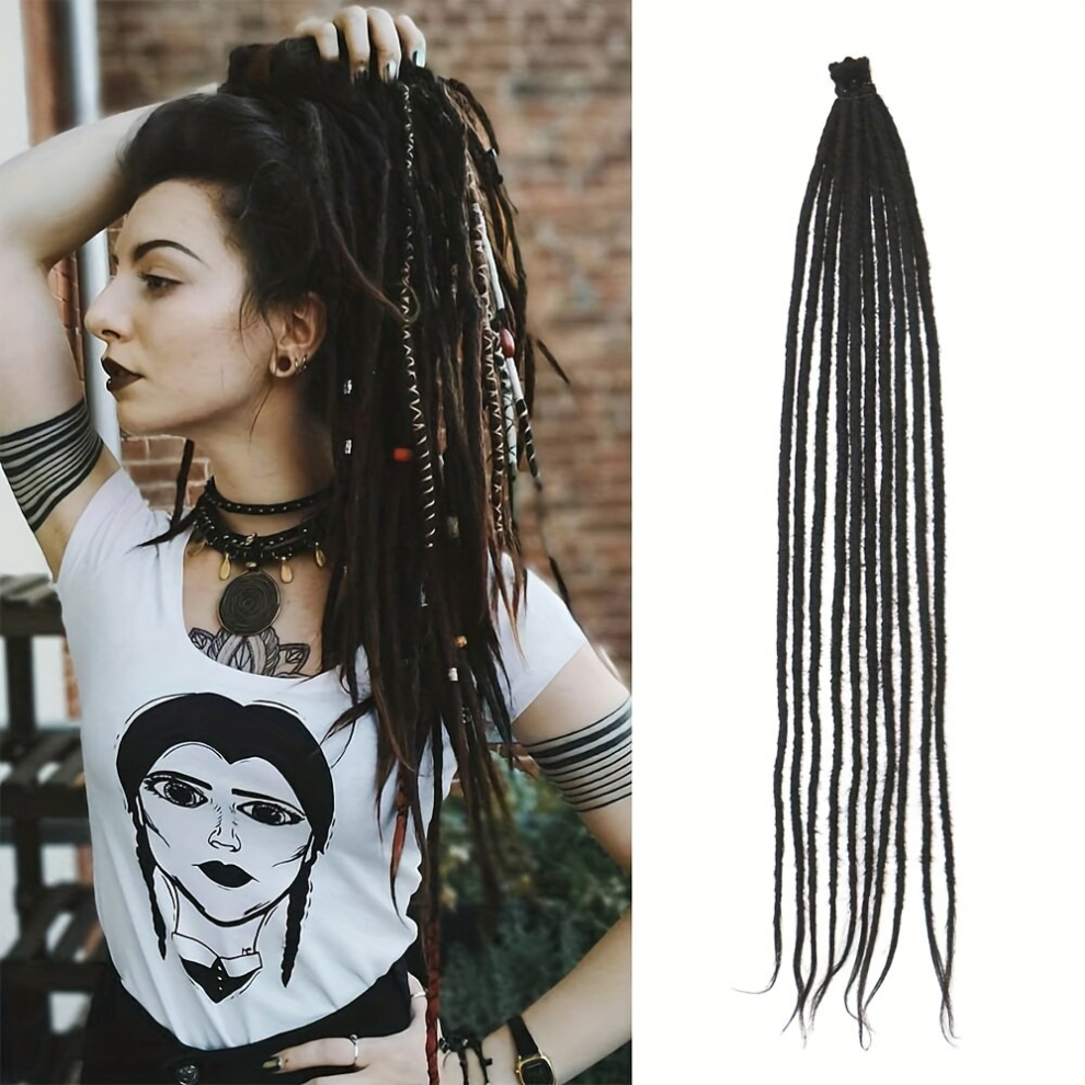 Unisex Multicoloured 10 Strands Pack Dreadlock Braids Hair Pieces Synthetic Crochet Hair Extensions Dreads 60