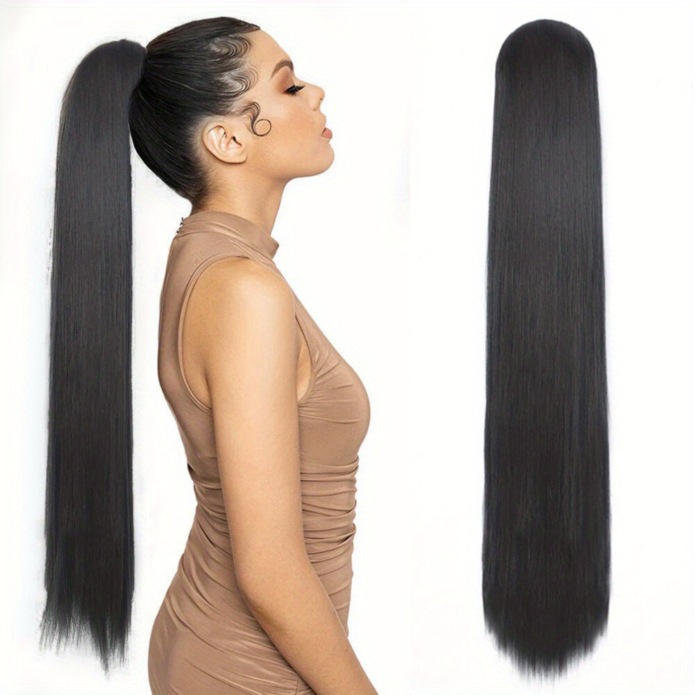 Ponytail Extensions Long Straight Drawstring Ponytails Natural Synthetic Hairpiece Clip In Ponytails Hairpieces For Women Girls 76 2 Cm Ponytail Wig
