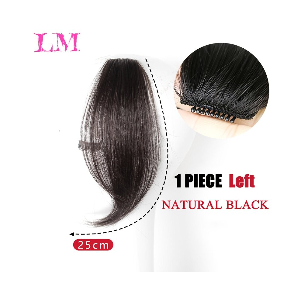 Unisex Multicoloured One Piece Clip In Temples Bangs Extension Synthetic Clip In Bangs Nature Wavy Hairpiece