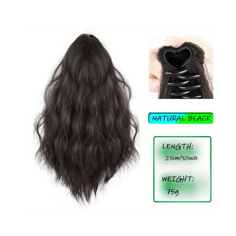 Unisex Black Gorgeous Long Curly Clip In Ponytail Hair Extensions Instantly Transform Your Look