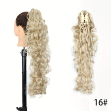 Long Curly Wave Drawstring Ponytail 60 96 Cm Mixed Brown Hair For Women Clip In Ponytail Hair Extensions Hair Buns Culy Wavy Synthetic Hair Extensions
