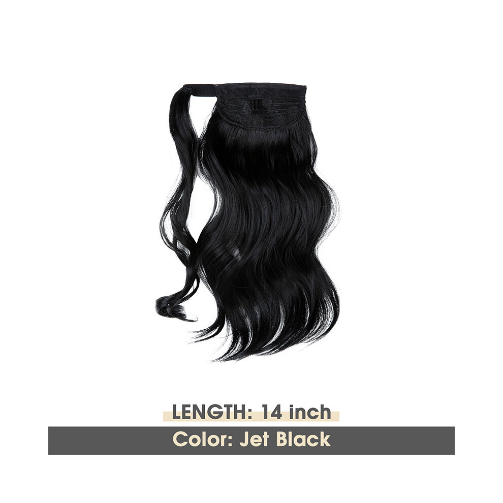 Unisex Multicoloured Ponytail Extension Long Pony Tail Wrap Around Clip In Hair Extensions Curly Wavy Synthetic High Resistant Fiber Faux Hairpiece For Women