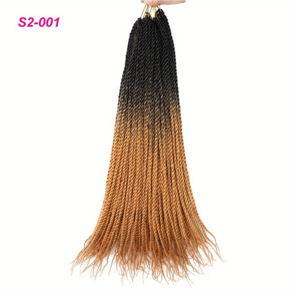 Rainbow Ombre Senegalese Twist Crochet Braids 20 Strands of Synthetic Hair Extensions for Stylish and Long Lasting Braiding