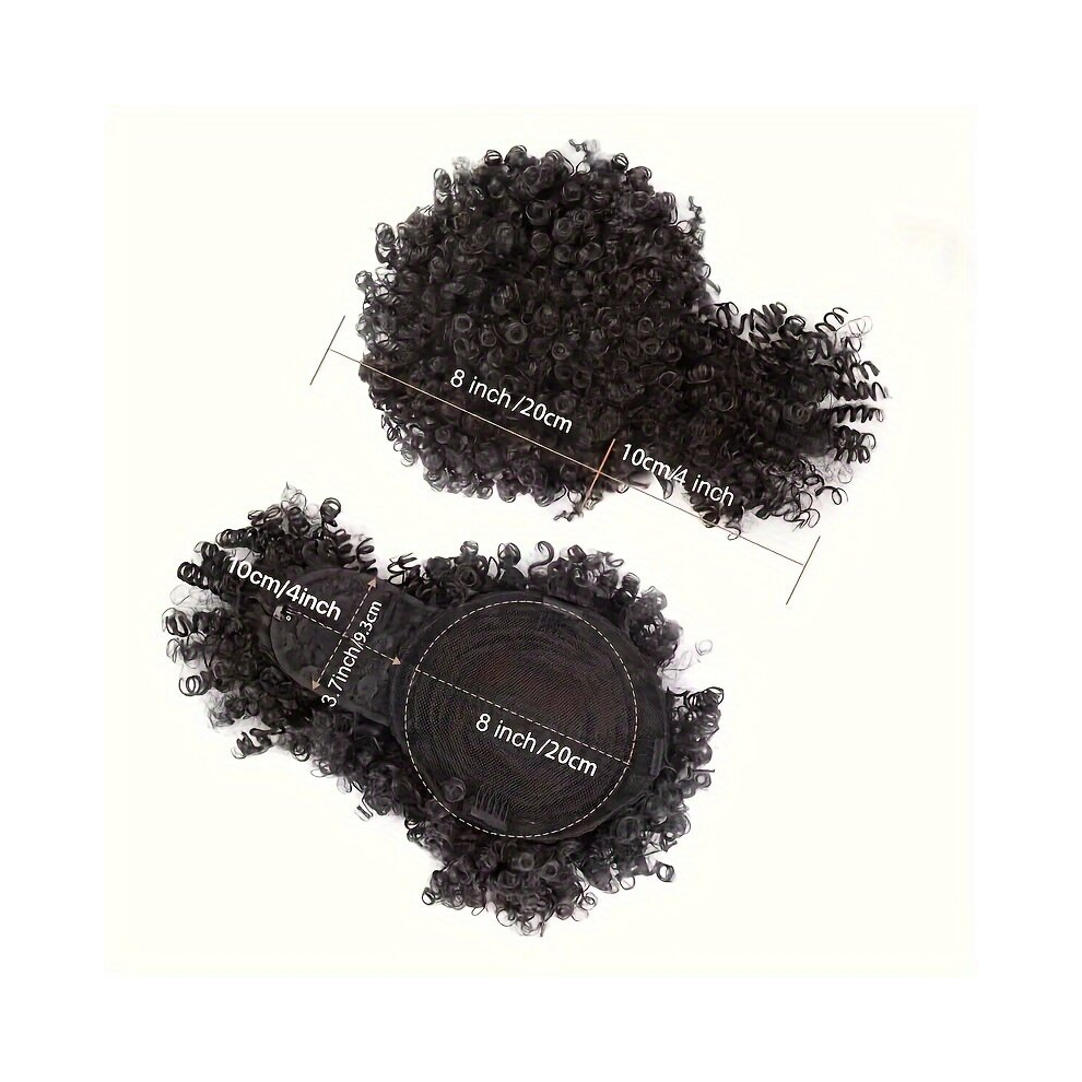 Unisex Multicoloured Afro Puff Drawstring Ponytail Extensions With Bangs Kinky Curly Clip In Hair Bangs Synthetic Updo Hairpieces For Women Short Kinky Curly Ponytail