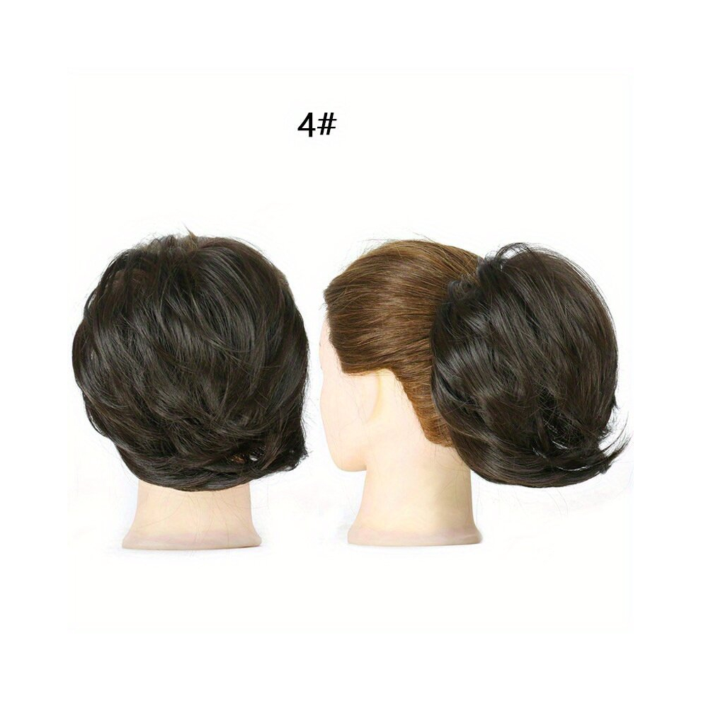 Sleek and Stylish Synthetic Ponytail Hair Extensions for Women Tousled Messy Elastic Hair Bun