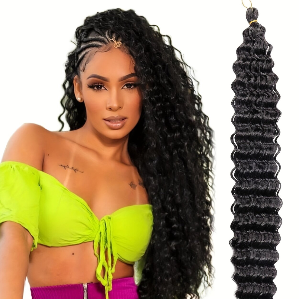 Unisex Multicoloured Long Curly Crochet Hair 76 2 Cm Curly Braiding Hair 1 Pack Ocean Wave Crochet Hair For Women Blonde Wavy Deep Wave Add To Bohemian Crochet Braids 613