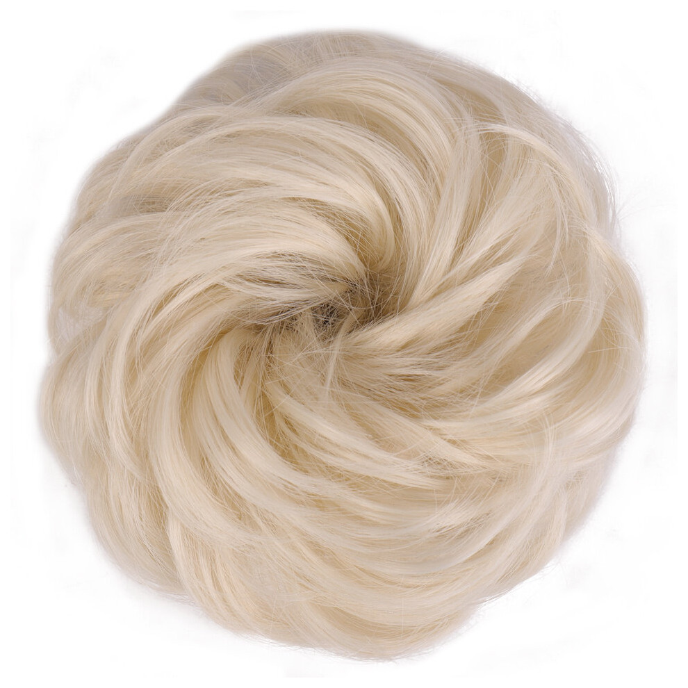 Unisex Multicoloured Messy Hair Bun Extensions Curly Wavy Messy Synthetic Chignon Hairpiece