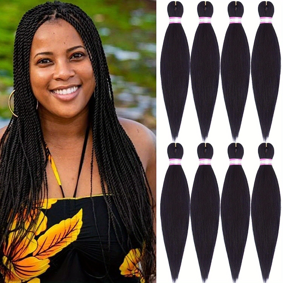 Pre stretched Braiding Hair Extensions 50 8 Cm Easy Crochet Braid Hair Extensions 8 Packs Hot Water Setting Soft Synthetic Braiding Hair Extensions Fo