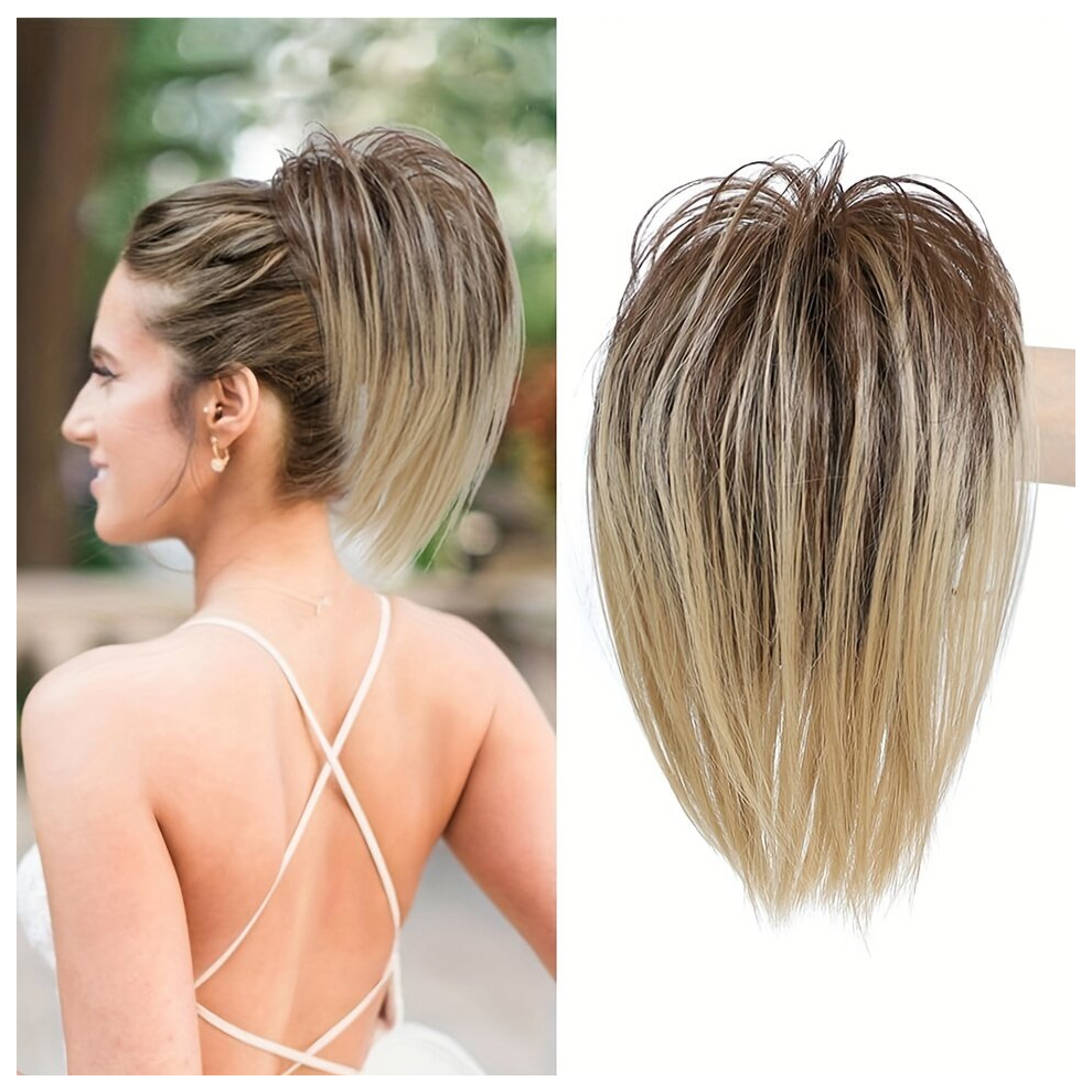 Messy Bun Hair Piece Claw Clip Hair Bun Wavy Straight Hair Bun Extensions Tousled Updo Hair Buns Synthetic Ponytail Hairpieces With Clip For Women