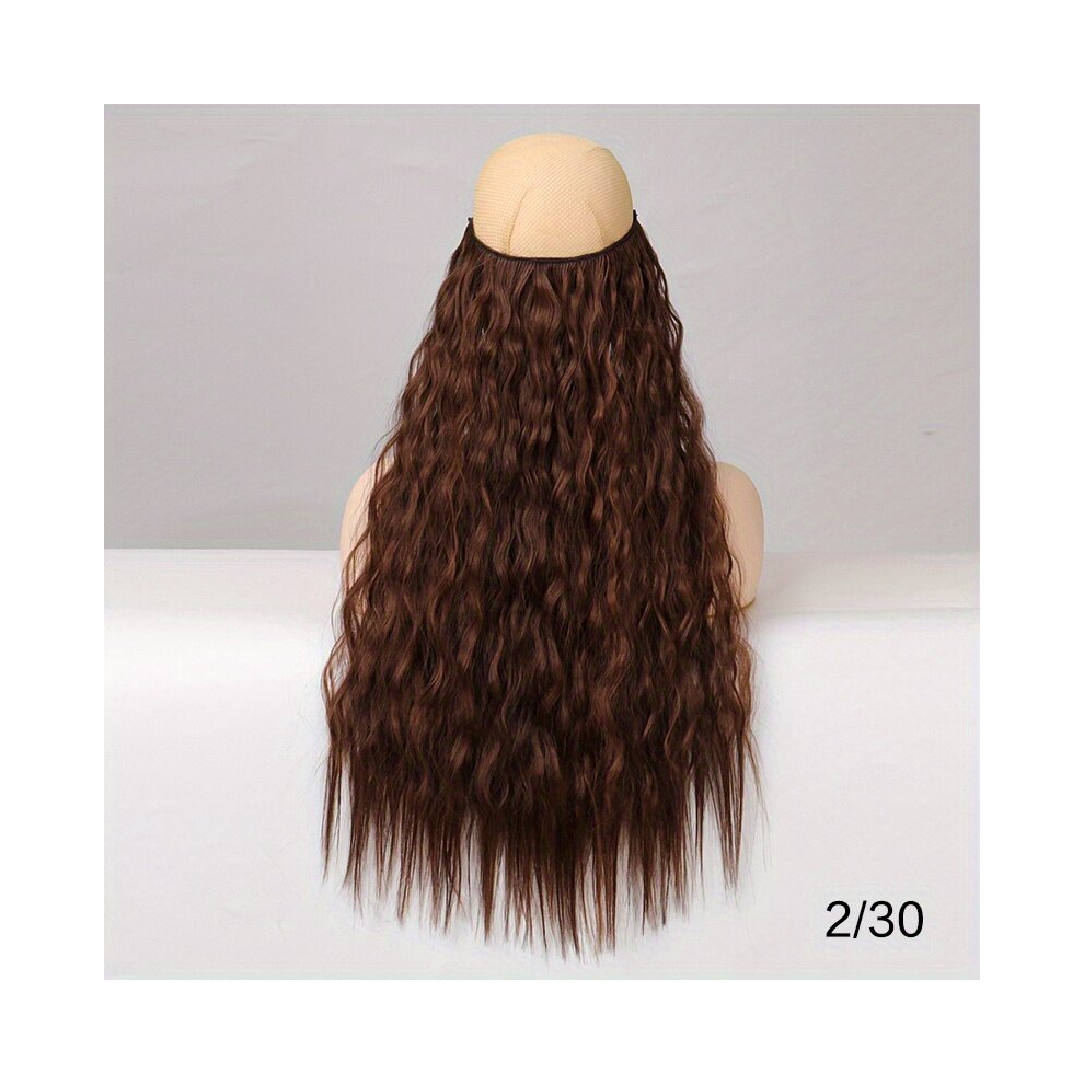 Unisex Multicoloured Synthetic Water Wave Hair Extension With Invisible Wire Adjustable Hair Extensions Synthetic Hairpiece For Women