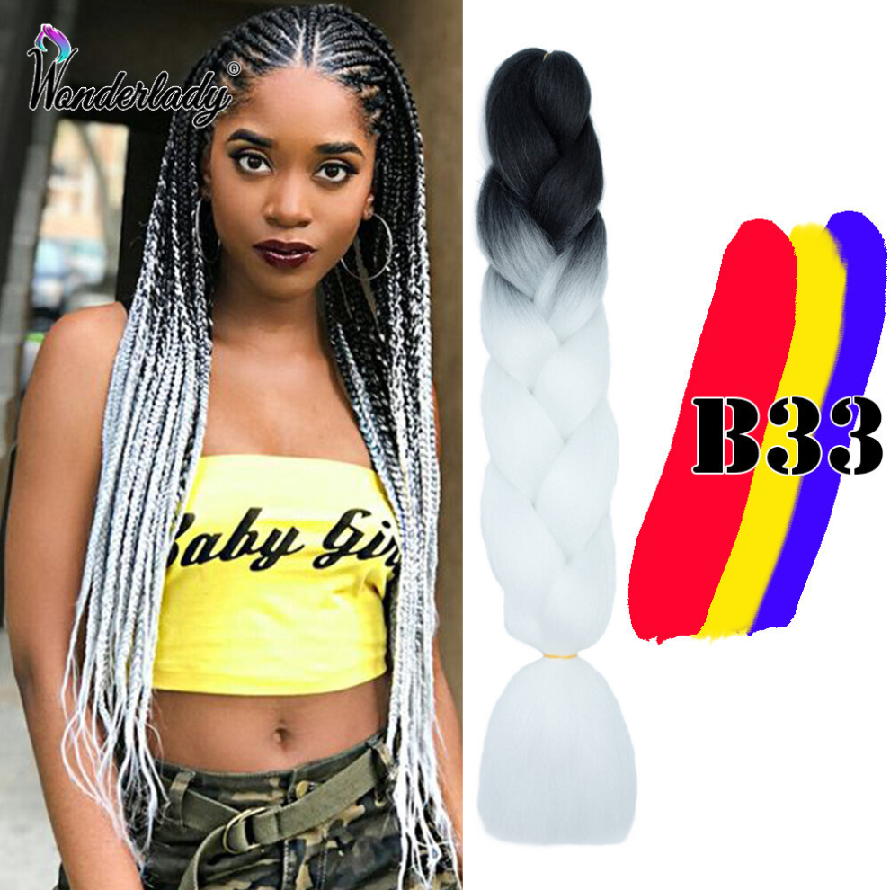 Ombre Synthetic Braiding Hair Extensions 60 96 Cm Jumbo Box Braids Extensions For Women Gilrs