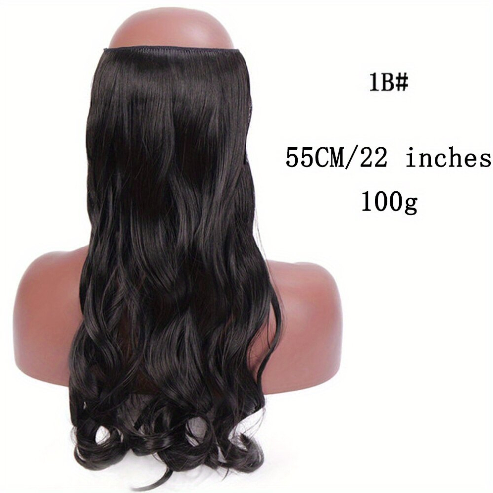 Synthetic Fishing Line Curly Hair Extension Blade Invisible Line Hair Extension Long Wave Extension Wig Piece Fishing Line Wig Piece Large Wave Curl H