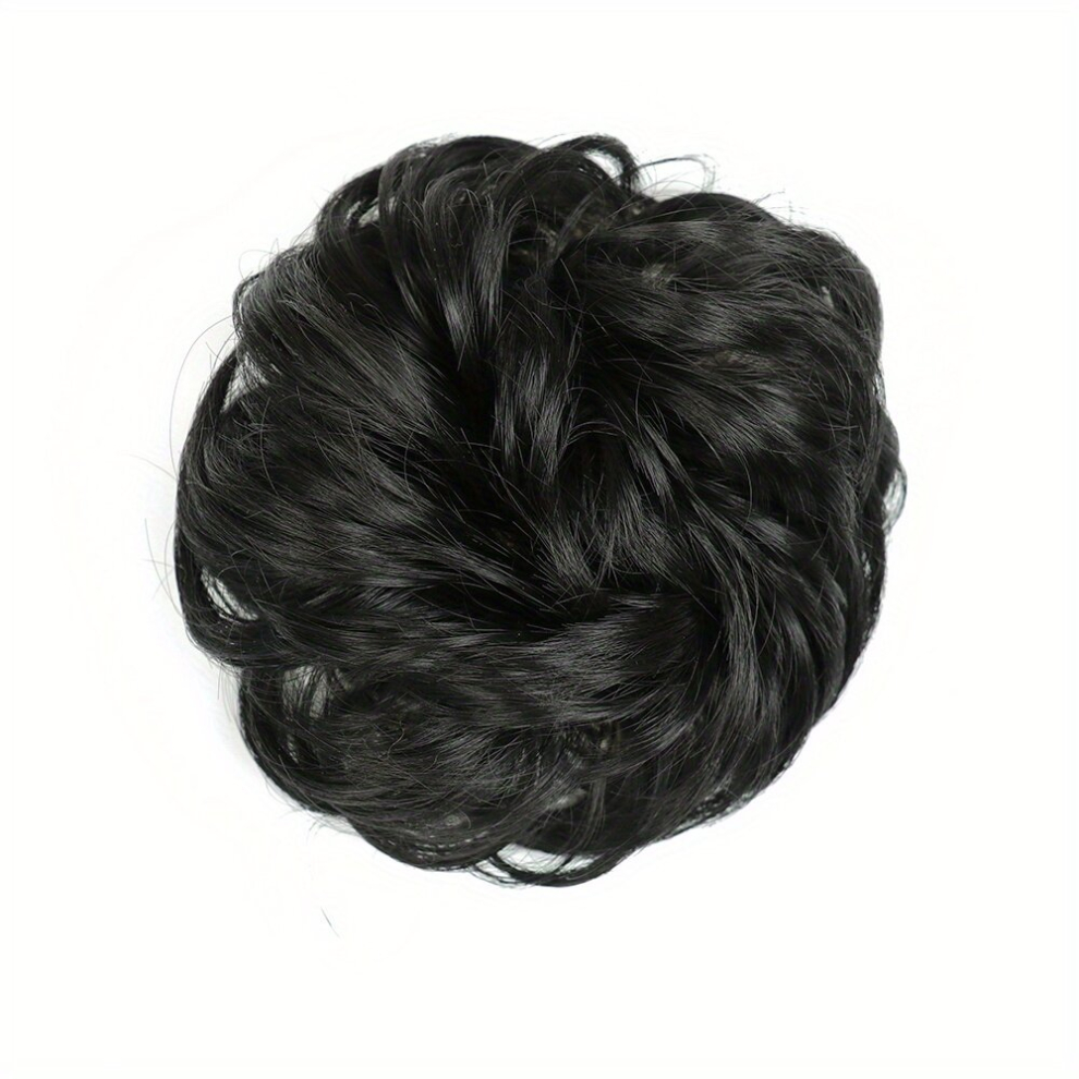 Unisex Multicoloured Messy Donut Hair Buns Updo Chignon With Rubber Band Synthetic Hair Extensions