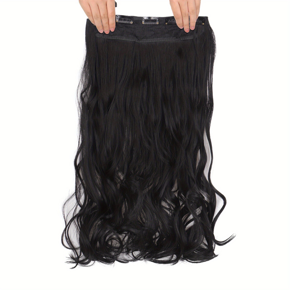 5clips Long Wavy Hair Pieces Synthetic Clip In Hair Extensions Natural Looking For Daily Use
