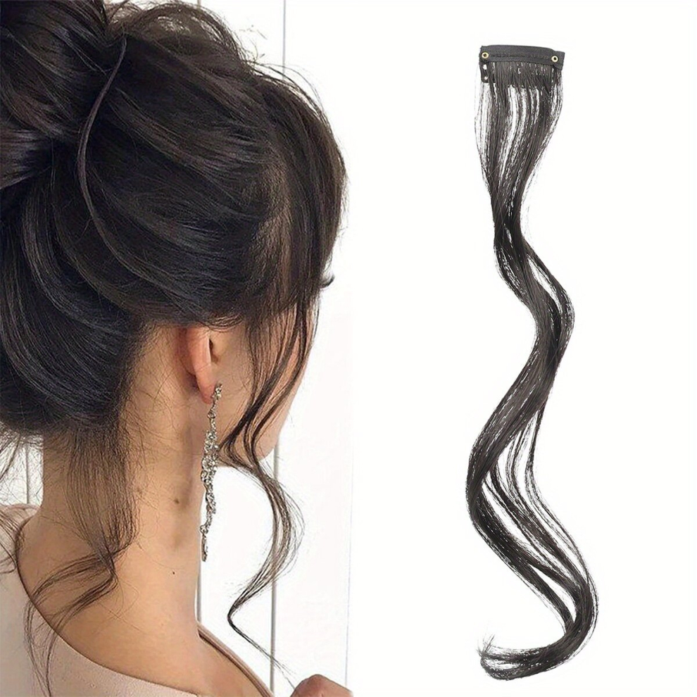 Long Dragon Beard Bangs Fringe Bangs Synthetic Fiber Clip In Bangs Hair Extension For Women