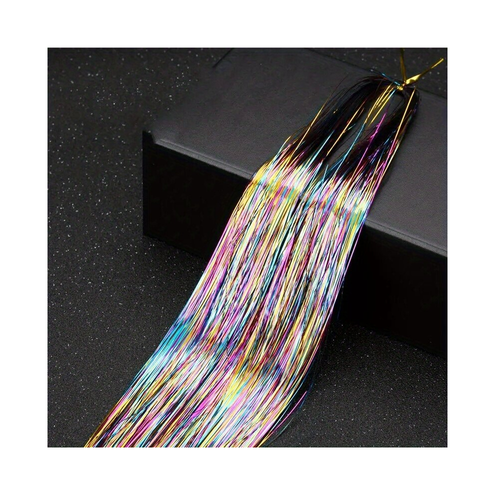 12Colors Hair Tinsel Strands Kit 86 And 121 Synthetic Sparkling Hair Glitter Extensions Colorful Hair Tinsel For Women Girls For Halloween Christmas Y