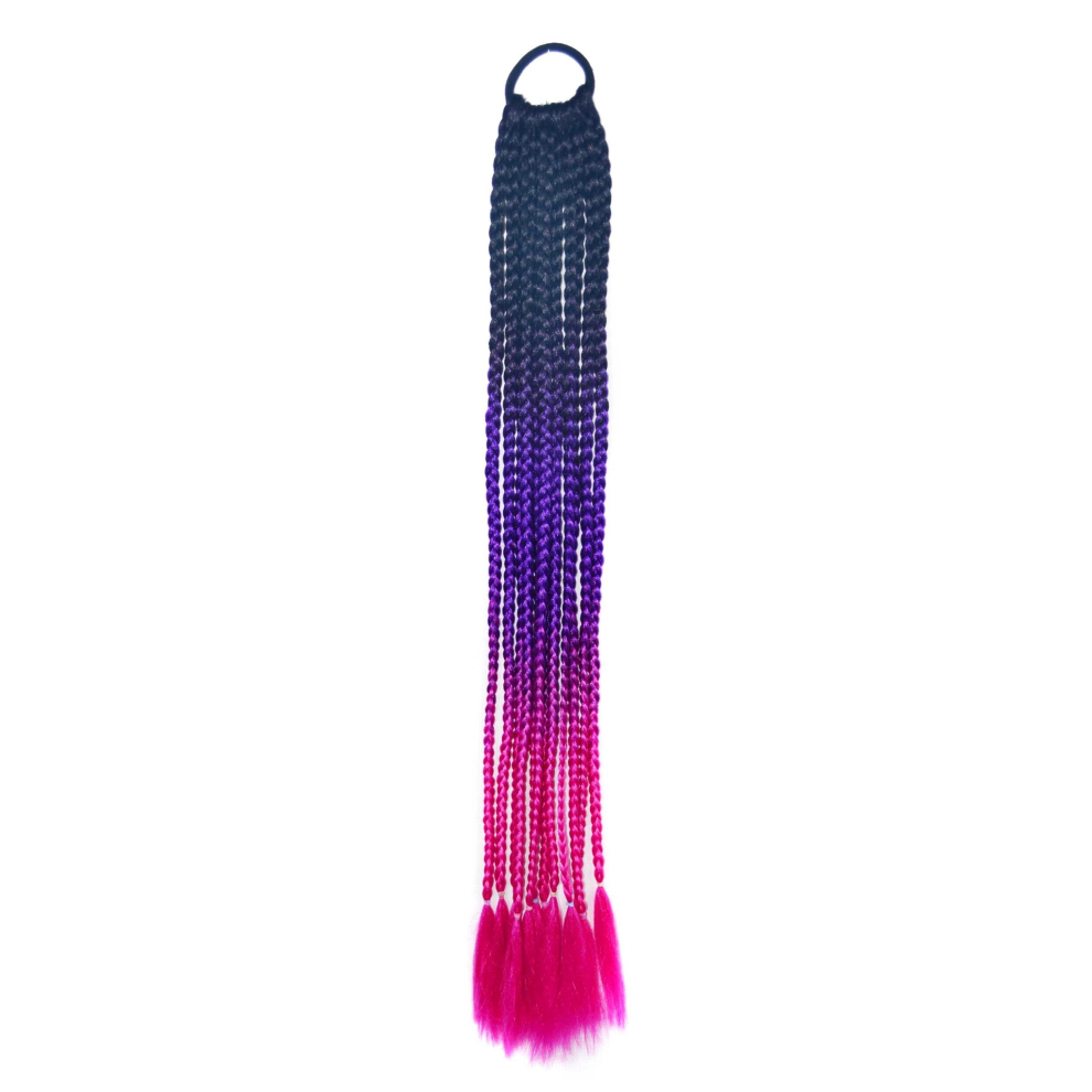 Unisex Multicoloured 12 Pieces Colored Braids Hair Extensions With Rubber Bands Rainbow Braid Synthetic Wigs Ponytail Hair Accessories