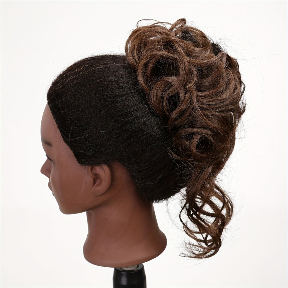 Claw Messy Donut Hair Buns Updo Chignon Synthetic Clip In Hair Extensions Natural Looking For Daily Use