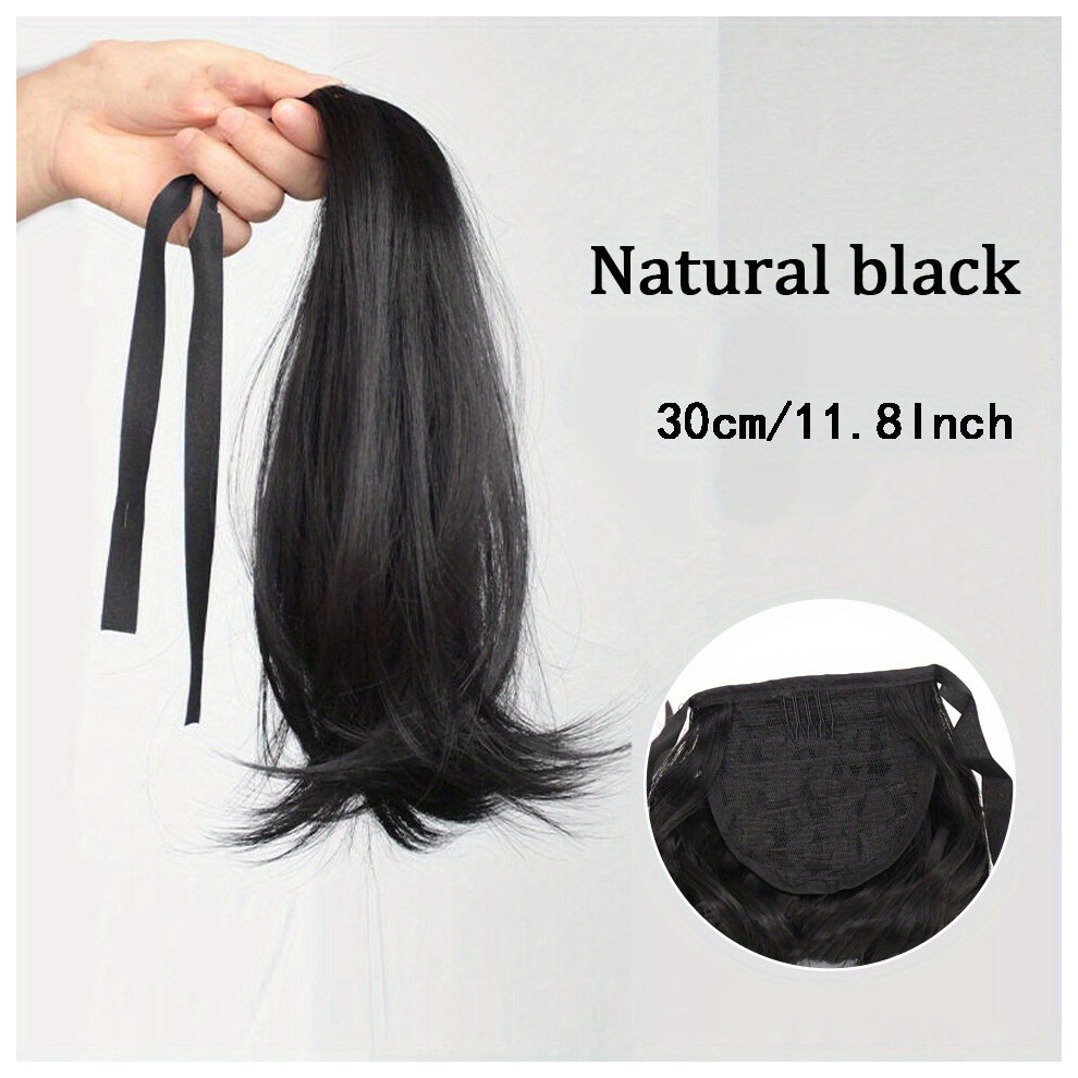 Unisex Multicoloured 30 40 Straight Ponytail Extension Synthetic Clip In Hair Extensions